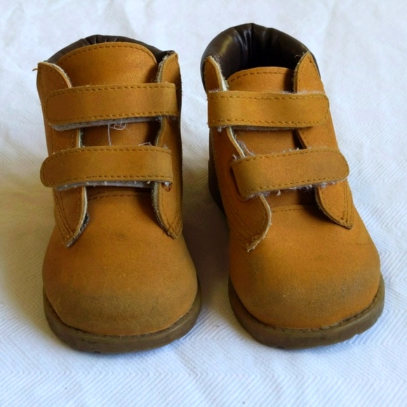 vintage 90s teddy's choice velcro closure "work" boots size 5 toddler boys - Picture 2 of 9